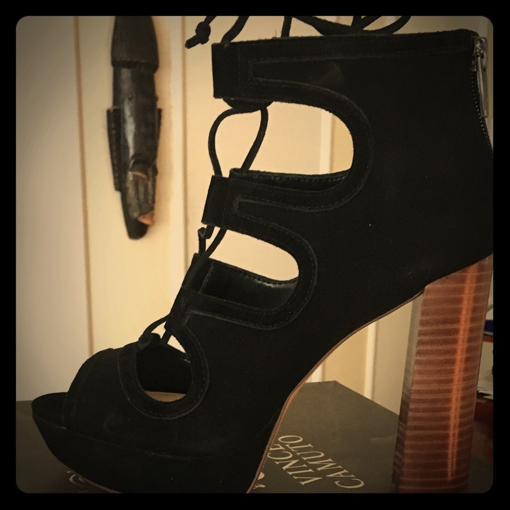 Platform lace up heels